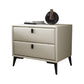 Faux Leather Accent Table Nightstand Contemporary Bed Nightstand Clearhalo 'Bedroom Furniture' 'furn' 'furn_night_stand' 'Furniture' 'night_stand' 'Nightstands' 7336822
