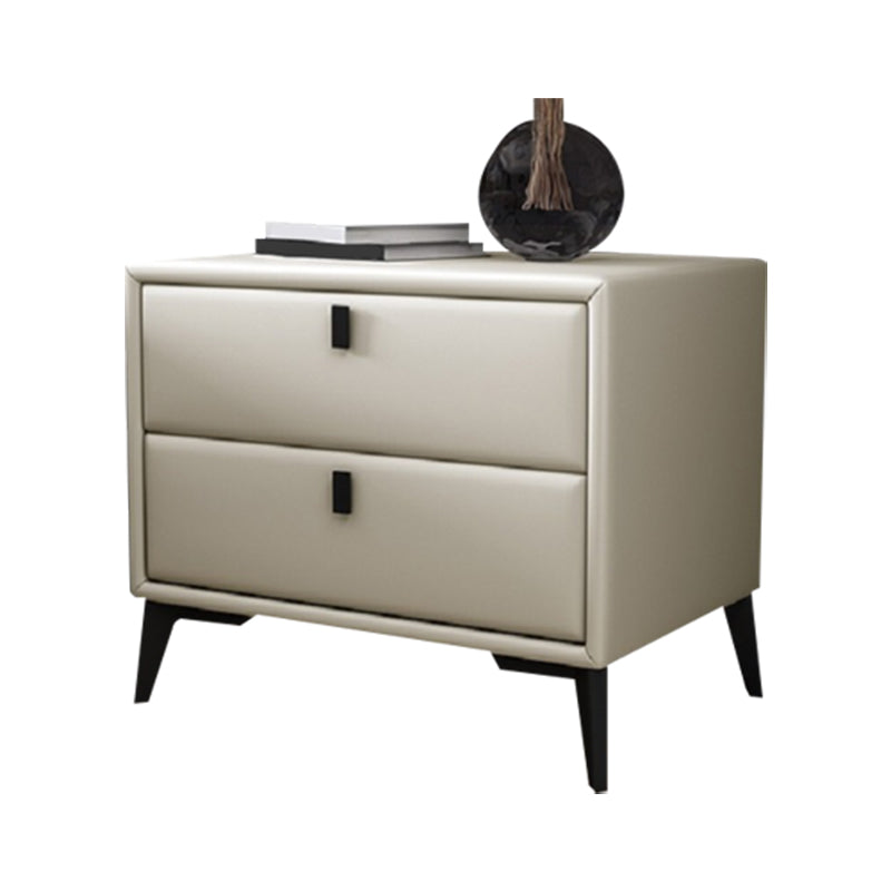 Faux Leather Accent Table Nightstand Contemporary Bed Nightstand Clearhalo 'Bedroom Furniture' 'furn' 'furn_night_stand' 'Furniture' 'night_stand' 'Nightstands' 7336822