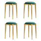 Luxury Ottoman Velvet Tear Resistant Metal Legs Solid Color Round Ottoman Green 4 Piece Set Clearhalo 'furn' 'furn_ottomans_poufs' 'Furniture' 'Living Room Furniture' 'Ottomans & Poufs' 'ottomans_poufs' 7336864