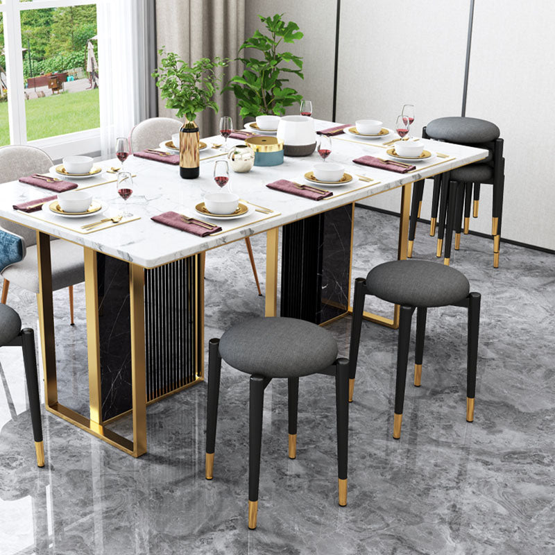 Luxury Ottoman Velvet Tear Resistant Metal Legs Solid Color Round Ottoman Clearhalo 'furn' 'furn_ottomans_poufs' 'Furniture' 'Living Room Furniture' 'Ottomans & Poufs' 'ottomans_poufs' 7336878