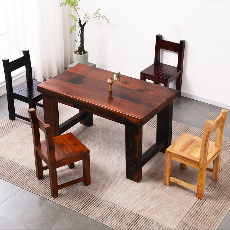 Open achterste eetkamerstoel Traditionele vaste houten eetkamerstoel