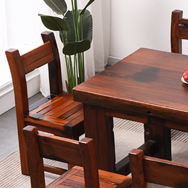 Open achterste eetkamerstoel Traditionele vaste houten eetkamerstoel