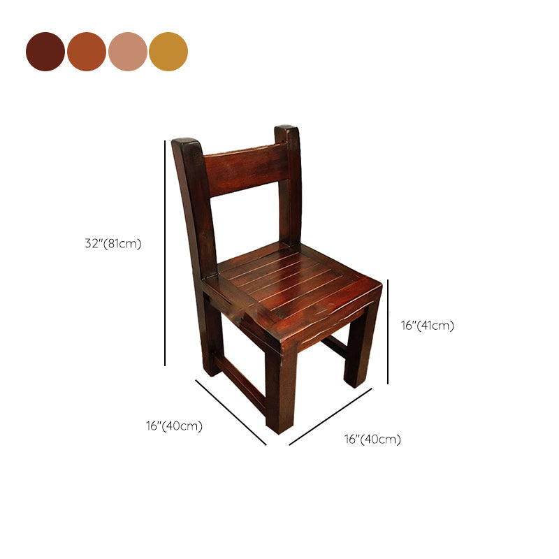 Open achterste eetkamerstoel Traditionele vaste houten eetkamerstoel