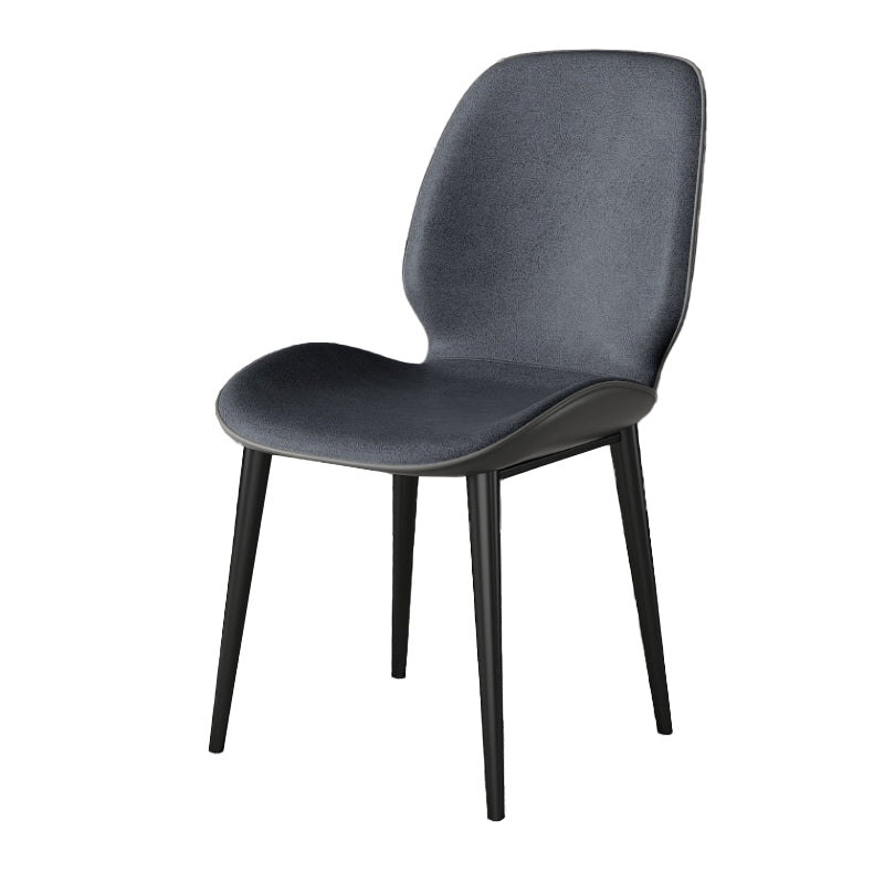 Nordic Style Parsons Dining Chairs Fabric and Faux Leather Chair