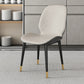 Nordic Style Parsons Dining Chairs Fabric and Faux Leather Chair