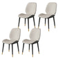 Nordic Style Parsons Dining Chairs Fabric and Faux Leather Chair