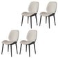 Nordic Style Parsons Dining Chairs Fabric and Faux Leather Chair