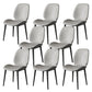 Nordic Style Parsons Dining Chairs Fabric and Faux Leather Chair