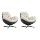 Swivel Lounge Chair Arms Included Side Chair for Living Room Gray & White Microfiber Leather 2 Piece Set Clearhalo 'Accent Chairs' 'accent_chairs' 'Chairs & Seating' 'furn' 'furn_accent_chairs' 'Furniture' 'Living Room Furniture' 7337144