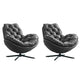 Swivel Lounge Chair Arms Included Side Chair for Living Room Grey Microfiber Leather 2 Piece Set Clearhalo 'Accent Chairs' 'accent_chairs' 'Chairs & Seating' 'furn' 'furn_accent_chairs' 'Furniture' 'Living Room Furniture' 7337156