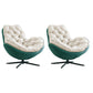 Swivel Lounge Chair Arms Included Side Chair for Living Room Green-White Microfiber Leather 2 Piece Set Clearhalo 'Accent Chairs' 'accent_chairs' 'Chairs & Seating' 'furn' 'furn_accent_chairs' 'Furniture' 'Living Room Furniture' 7337158