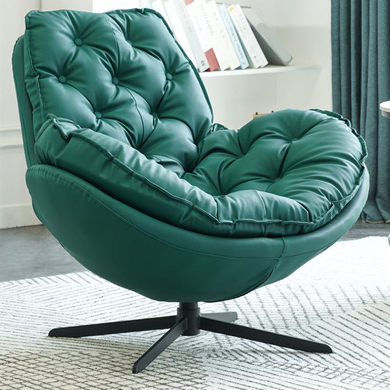 Swivel Lounge Chair Arms Included Side Chair for Living Room Green Microfiber Leather 1 Piece Clearhalo 'Accent Chairs' 'accent_chairs' 'Chairs & Seating' 'furn' 'furn_accent_chairs' 'Furniture' 'Living Room Furniture' 7337159