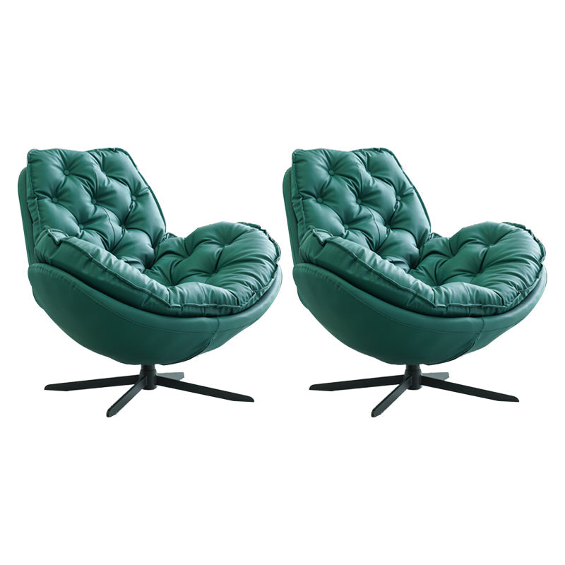 Swivel Lounge Chair Arms Included Side Chair for Living Room Green Microfiber Leather 2 Piece Set Clearhalo 'Accent Chairs' 'accent_chairs' 'Chairs & Seating' 'furn' 'furn_accent_chairs' 'Furniture' 'Living Room Furniture' 7337160
