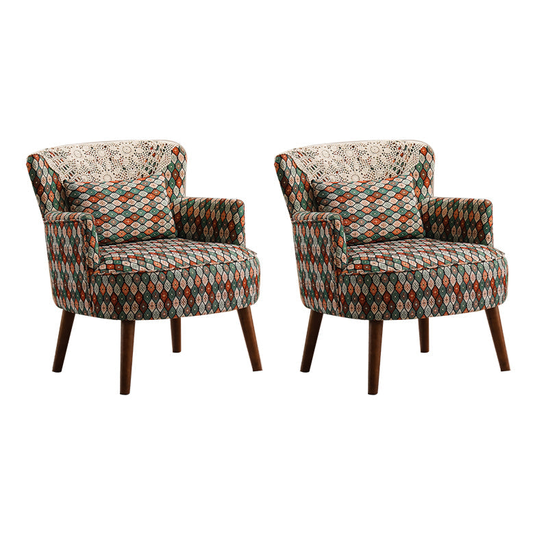 Fabric Wooden Lounge Chair Arms Included Side Chair for Living Room Camouflage Cotton and Linen 2 Piece Set Clearhalo 'Accent Chairs' 'accent_chairs' 'Chairs & Seating' 'furn' 'furn_accent_chairs' 'Furniture' 'Living Room Furniture' 7337180