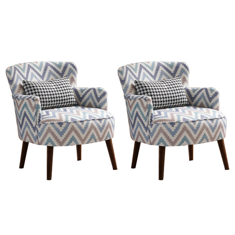 Fabric Wooden Lounge Chair Arms Included Side Chair for Living Room Bright Blue Cotton and Linen 2 Piece Set Clearhalo 'Accent Chairs' 'accent_chairs' 'Chairs & Seating' 'furn' 'furn_accent_chairs' 'Furniture' 'Living Room Furniture' 7337183