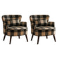 Fabric Wooden Lounge Chair Arms Included Side Chair for Living Room Black Plaid Cotton and Linen 2 Piece Set Clearhalo 'Accent Chairs' 'accent_chairs' 'Chairs & Seating' 'furn' 'furn_accent_chairs' 'Furniture' 'Living Room Furniture' 7337190