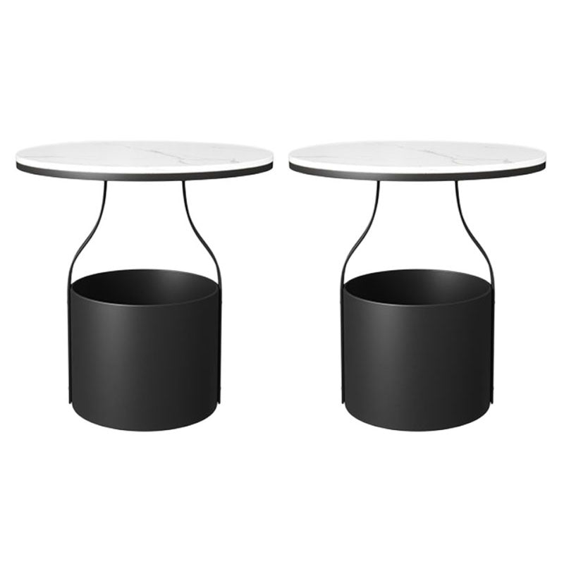 Cabinet de chevet de rangement ouvert contemporain Stone Accent Table Table table de nuit pour chambre à coucher