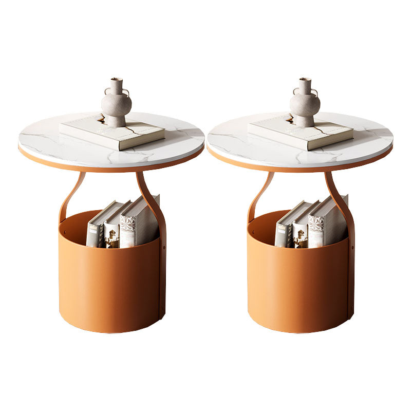 Cabinet de chevet de rangement ouvert contemporain Stone Accent Table Table table de nuit pour chambre à coucher