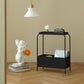 Contemporary Open Storage Bedside Cabinet Metal Accent Table Nightstand with Legs Black 1 Piece Clearhalo 'Bedroom Furniture' 'furn' 'furn_night_stand' 'Furniture' 'night_stand' 'Nightstands' 7337210