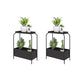 Contemporary Open Storage Bedside Cabinet Metal Accent Table Nightstand with Legs Black 2 Piece Set Clearhalo 'Bedroom Furniture' 'furn' 'furn_night_stand' 'Furniture' 'night_stand' 'Nightstands' 7337212