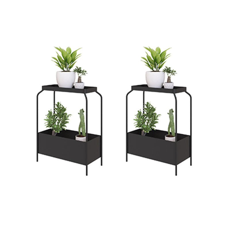 Contemporary Open Storage Bedside Cabinet Metal Accent Table Nightstand with Legs Black 2 Piece Set Clearhalo 'Bedroom Furniture' 'furn' 'furn_night_stand' 'Furniture' 'night_stand' 'Nightstands' 7337212