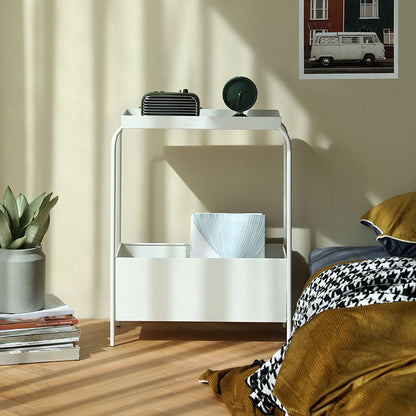 Contemporary Open Storage Bedside Cabinet Metal Accent Table Nightstand with Legs White 1 Piece Clearhalo 'Bedroom Furniture' 'furn' 'furn_night_stand' 'Furniture' 'night_stand' 'Nightstands' 7337213