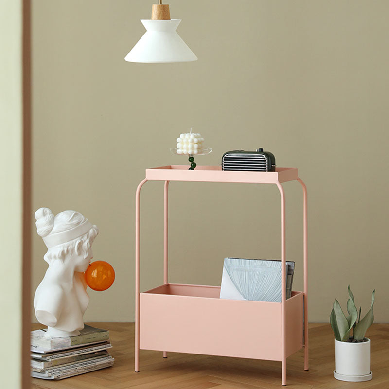 Contemporary Open Storage Bedside Cabinet Metal Accent Table Nightstand with Legs Clearhalo 'Bedroom Furniture' 'furn' 'furn_night_stand' 'Furniture' 'night_stand' 'Nightstands' 7337214