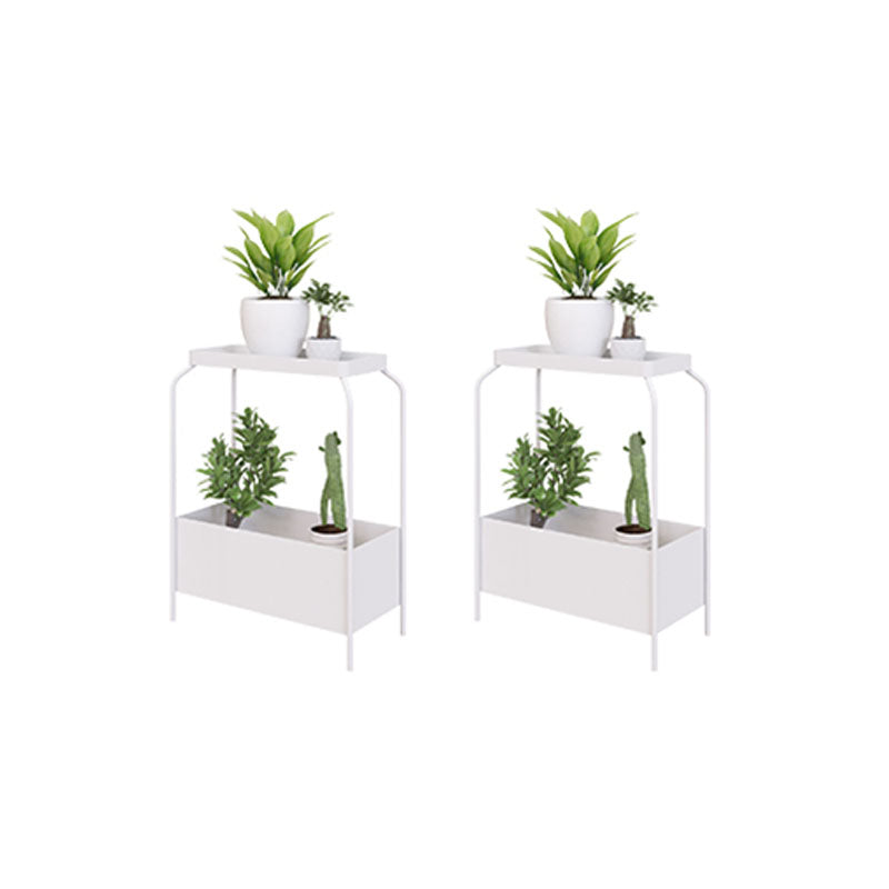 Contemporary Open Storage Bedside Cabinet Metal Accent Table Nightstand with Legs White 2 Piece Set Clearhalo 'Bedroom Furniture' 'furn' 'furn_night_stand' 'Furniture' 'night_stand' 'Nightstands' 7337215