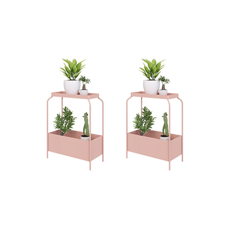 Contemporary Open Storage Bedside Cabinet Metal Accent Table Nightstand with Legs Pink 2 Piece Set Clearhalo 'Bedroom Furniture' 'furn' 'furn_night_stand' 'Furniture' 'night_stand' 'Nightstands' 7337219