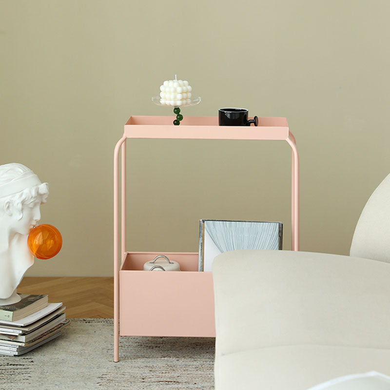 Contemporary Open Storage Bedside Cabinet Metal Accent Table Nightstand with Legs Clearhalo 'Bedroom Furniture' 'furn' 'furn_night_stand' 'Furniture' 'night_stand' 'Nightstands' 7337225