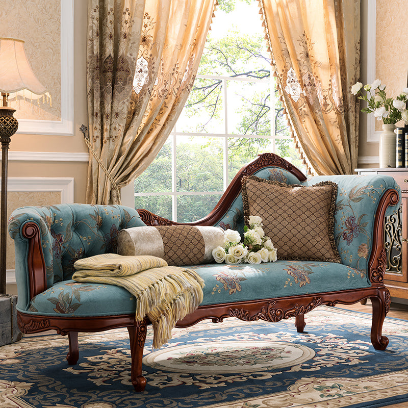 Traditional Chaise Lounge Couch Tufted Chaise Lounge for Bedroom 71"L x 26"W x 39"H Flannel Right-Arm Chaise Clearhalo 'Chairs & Seating' 'Chaise Lounge' 'chaise_lounge' 'furn' 'furn_chaise_lounge' 'Furniture' 'Living Room Furniture' 7337785