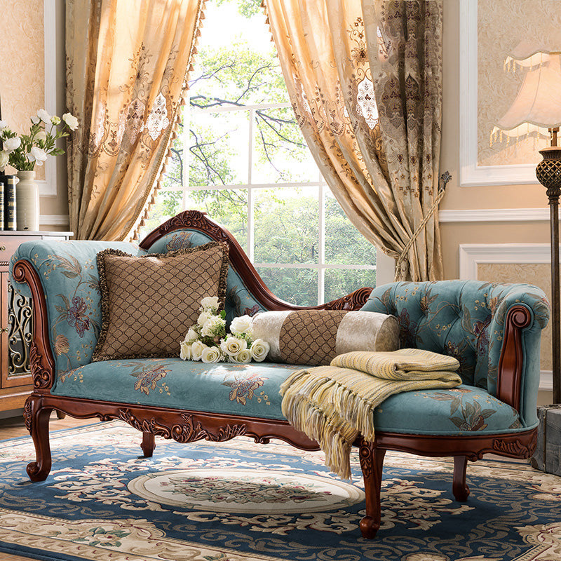 Traditional Chaise Lounge Couch Tufted Chaise Lounge for Bedroom 71"L x 26"W x 39"H Flannel Left-Arm Chaise Clearhalo 'Chairs & Seating' 'Chaise Lounge' 'chaise_lounge' 'furn' 'furn_chaise_lounge' 'Furniture' 'Living Room Furniture' 7337786