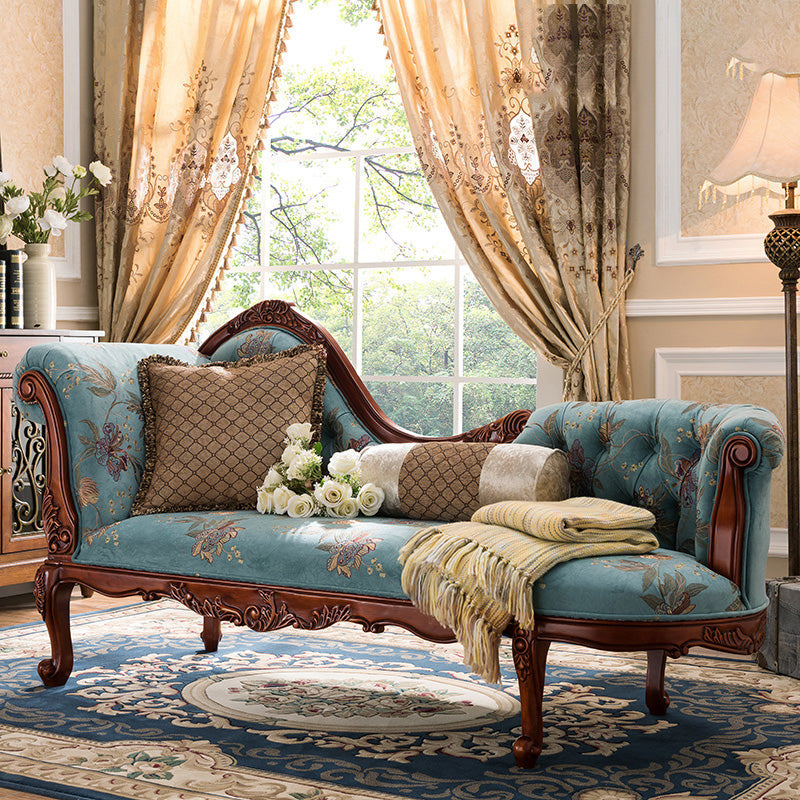 Traditional Chaise Lounge Couch Tufted Chaise Lounge for Bedroom 79"L x 26"W x 39"H Flannel Left-Arm Chaise Clearhalo 'Chairs & Seating' 'Chaise Lounge' 'chaise_lounge' 'furn' 'furn_chaise_lounge' 'Furniture' 'Living Room Furniture' 7337796