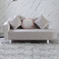 French Country Upholstered Chaise Lounge Couch Velvet Chaise Lounge 63"L x 25"W x 34"H Light Gray Right-Arm Chaise Clearhalo 'Chairs & Seating' 'Chaise Lounge' 'chaise_lounge' 'furn' 'furn_chaise_lounge' 'Furniture' 'Living Room Furniture' 7337808