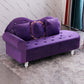 French Country Upholstered Chaise Lounge Couch Velvet Chaise Lounge 63"L x 25"W x 34"H Purple Right-Arm Chaise Clearhalo 'Chairs & Seating' 'Chaise Lounge' 'chaise_lounge' 'furn' 'furn_chaise_lounge' 'Furniture' 'Living Room Furniture' 7337817