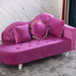 French Country Upholstered Chaise Lounge Couch Velvet Chaise Lounge 63"L x 25"W x 34"H Purple-Red Left-Arm Chaise Clearhalo 'Chairs & Seating' 'Chaise Lounge' 'chaise_lounge' 'furn' 'furn_chaise_lounge' 'Furniture' 'Living Room Furniture' 7337824