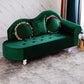 French Country Upholstered Chaise Lounge Couch Velvet Chaise Lounge 63"L x 25"W x 34"H Blackish Green Left-Arm Chaise Clearhalo 'Chairs & Seating' 'Chaise Lounge' 'chaise_lounge' 'furn' 'furn_chaise_lounge' 'Furniture' 'Living Room Furniture' 7337832