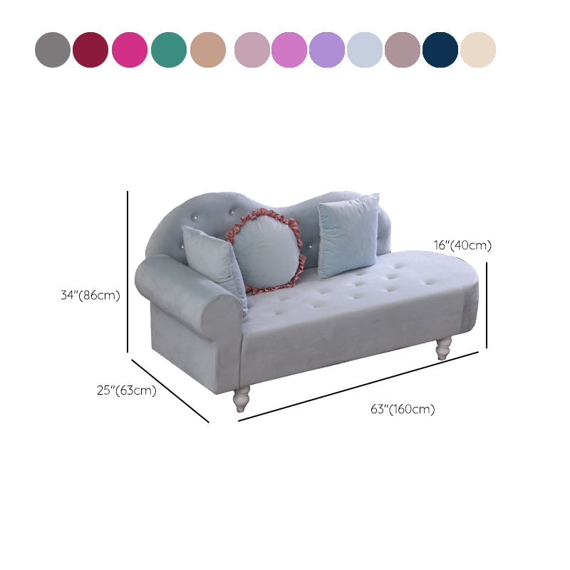 French Country Upholstered Chaise Lounge Couch Velvet Chaise Lounge Clearhalo 'Chairs & Seating' 'Chaise Lounge' 'chaise_lounge' 'furn' 'furn_chaise_lounge' 'Furniture' 'Living Room Furniture' 7337833