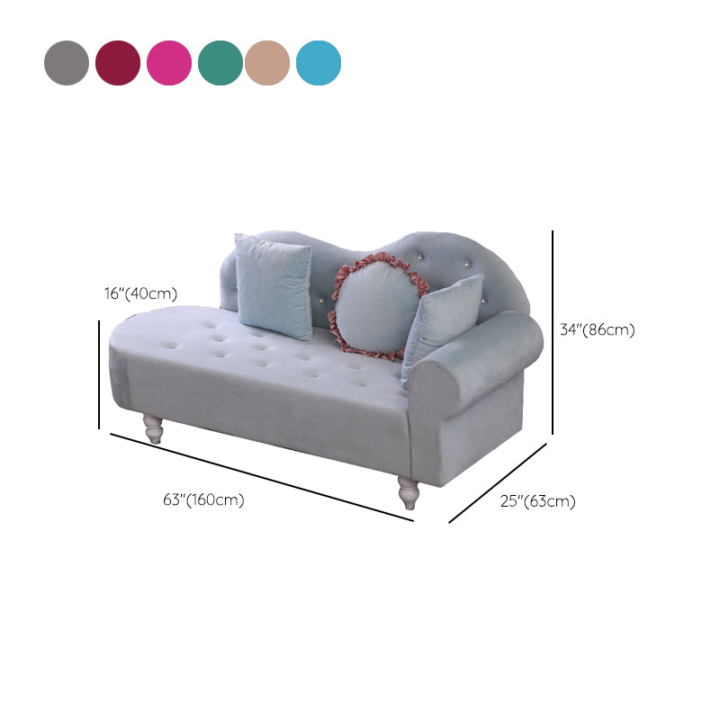 French Country Upholstered Chaise Lounge Couch Velvet Chaise Lounge Clearhalo 'Chairs & Seating' 'Chaise Lounge' 'chaise_lounge' 'furn' 'furn_chaise_lounge' 'Furniture' 'Living Room Furniture' 7337834