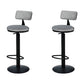 Low Back Bar Stools Adjustable Height Swivel Dining Stools with Metal Base Black-Gray 2 Piece Set Clearhalo 'Bar Furniture' 'Bar Stools' 'bar_stools' 'furn' 'furn_bar_stools' 'Furniture' 'Kitchen & Dining Furniture' 7337908