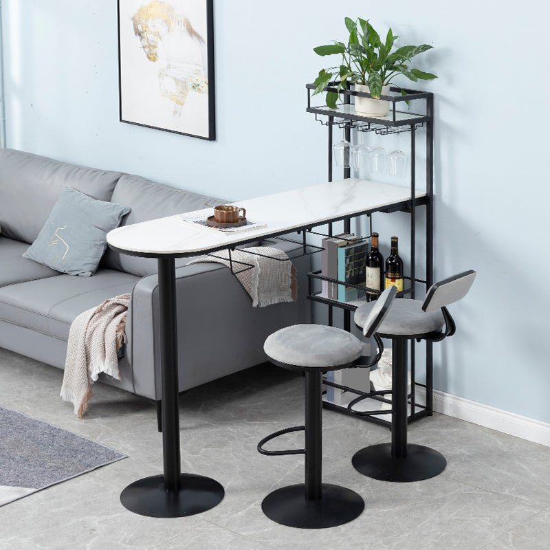 Low Back Bar Stools Adjustable Height Swivel Dining Stools with Metal Base Clearhalo 'Bar Furniture' 'Bar Stools' 'bar_stools' 'furn' 'furn_bar_stools' 'Furniture' 'Kitchen & Dining Furniture' 7337911