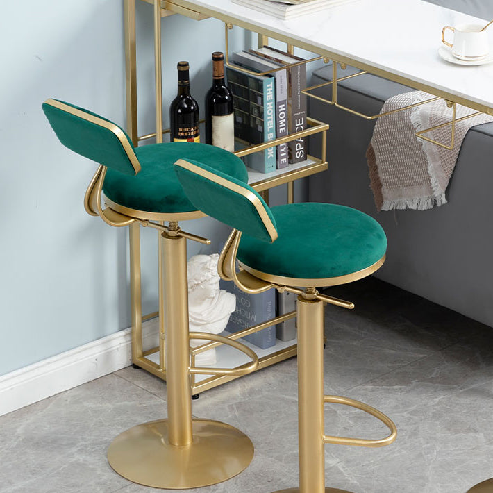 Low Back Bar Stools Adjustable Height Swivel Dining Stools with Metal Base Clearhalo 'Bar Furniture' 'Bar Stools' 'bar_stools' 'furn' 'furn_bar_stools' 'Furniture' 'Kitchen & Dining Furniture' 7337918