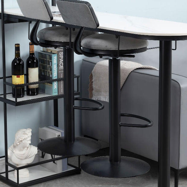 Low Back Bar Stools Adjustable Height Swivel Dining Stools with Metal Base Clearhalo 'Bar Furniture' 'Bar Stools' 'bar_stools' 'furn' 'furn_bar_stools' 'Furniture' 'Kitchen & Dining Furniture' 7337920