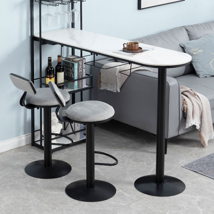 Low Back Bar Stools Adjustable Height Swivel Dining Stools with Metal Base Clearhalo 'Bar Furniture' 'Bar Stools' 'bar_stools' 'furn' 'furn_bar_stools' 'Furniture' 'Kitchen & Dining Furniture' 7337922