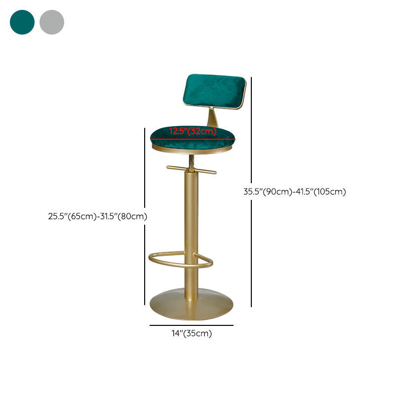 Low Back Bar Stools Adjustable Height Swivel Dining Stools with Metal Base Clearhalo 'Bar Furniture' 'Bar Stools' 'bar_stools' 'furn' 'furn_bar_stools' 'Furniture' 'Kitchen & Dining Furniture' 7337925