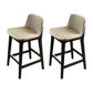 Scandinavian Solid Wood Bar Stool Backrest Counter Stool in Gray