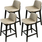 Scandinavian Solid Wood Bar Stool Backrest Counter Stool in Gray