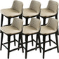 Scandinavian Solid Wood Bar Stool Backrest Counter Stool in Gray