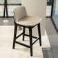 Scandinavian Solid Wood Bar Stool Backrest Counter Stool in Gray