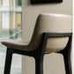Scandinavian Solid Wood Bar Stool Backrest Counter Stool in Gray